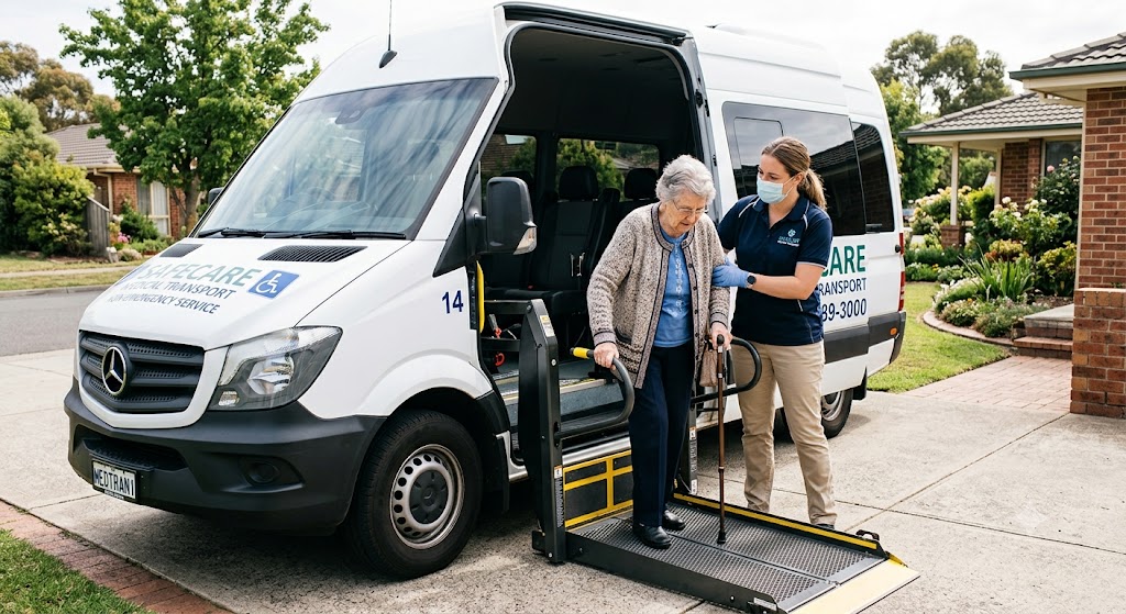 Medical transportation service helping a patient get to medical appointments safely